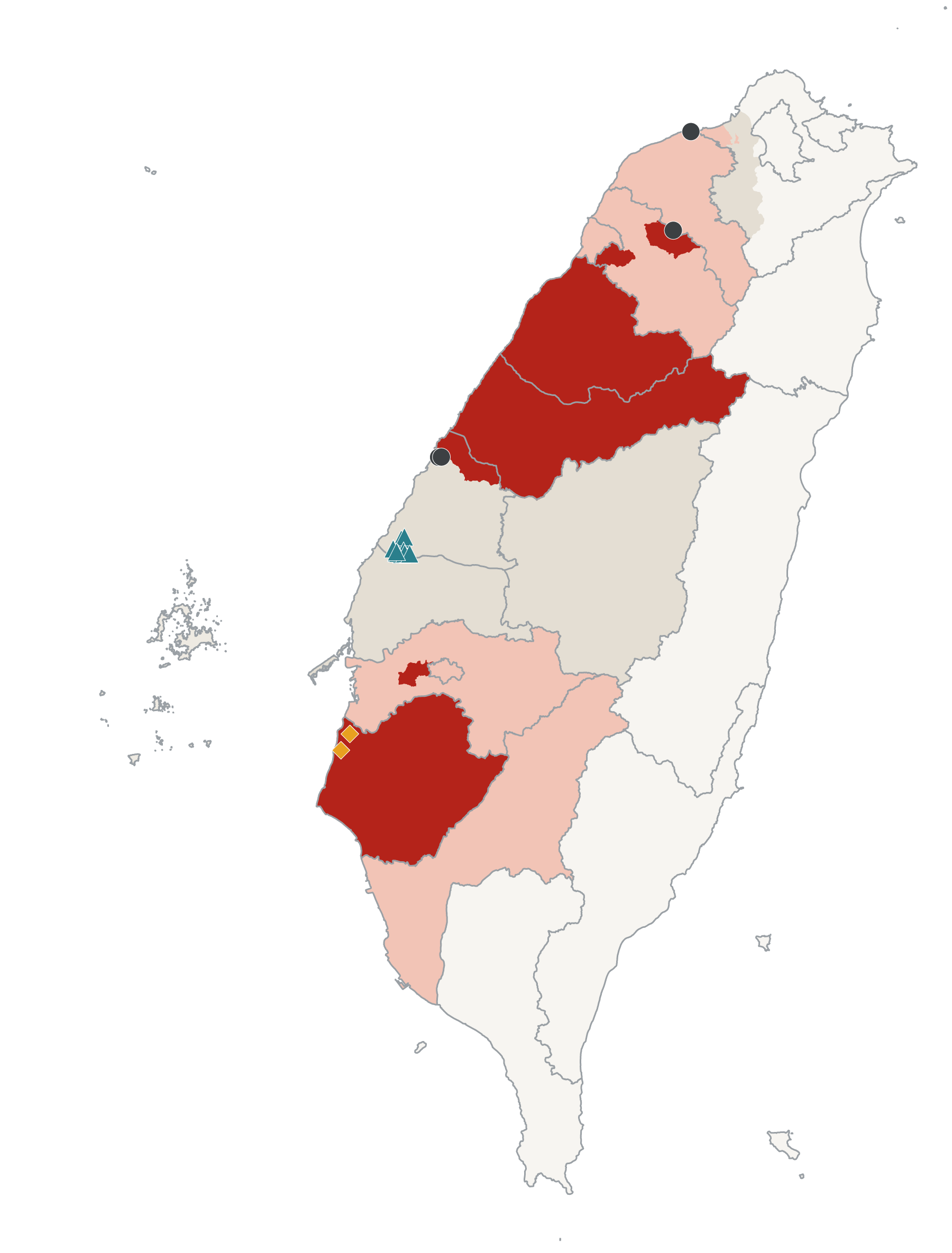 Drought risk hazard map for the domestic electric power supply industry under SSP1-2.6 in 2050