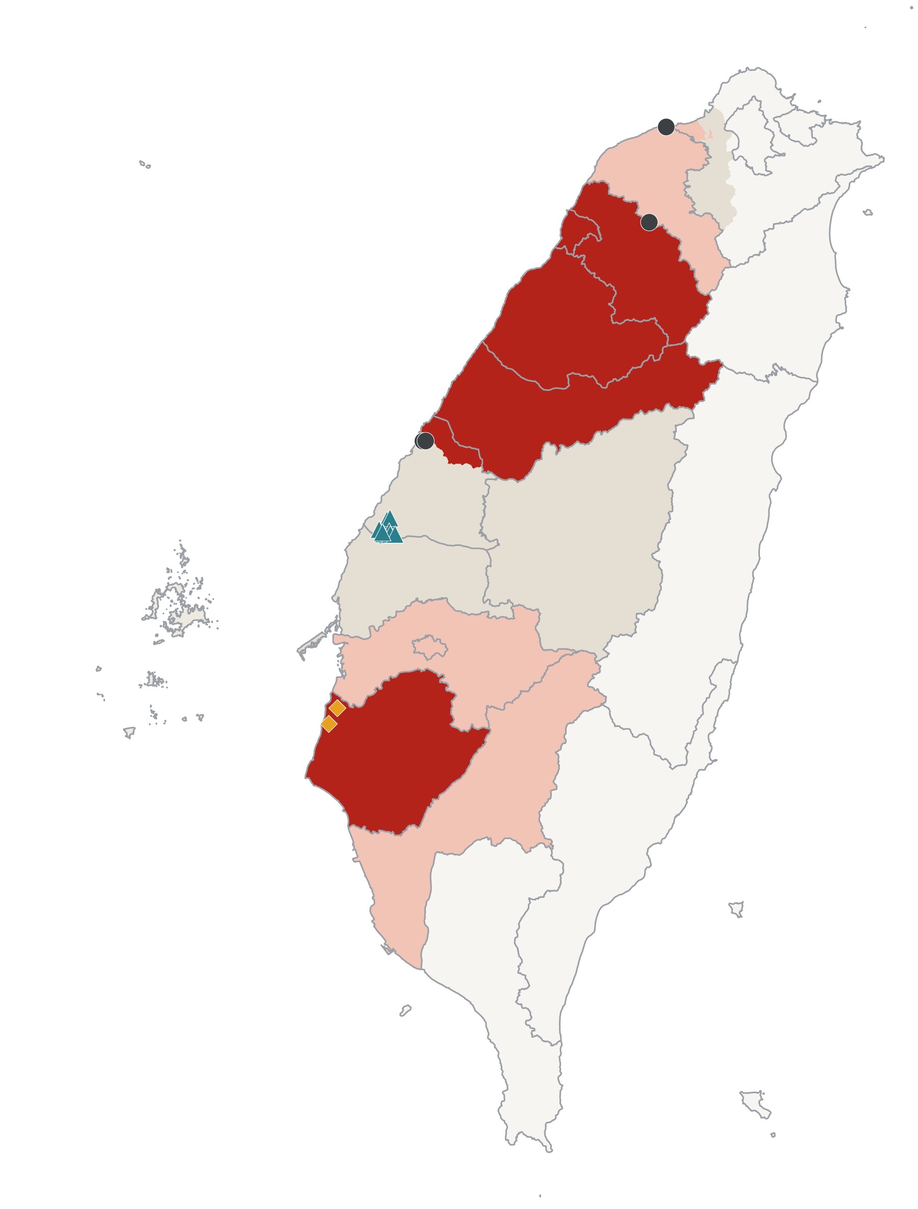 Drought risk hazard map for the domestic electric power supply industry under SSP5-8.5 in 2040