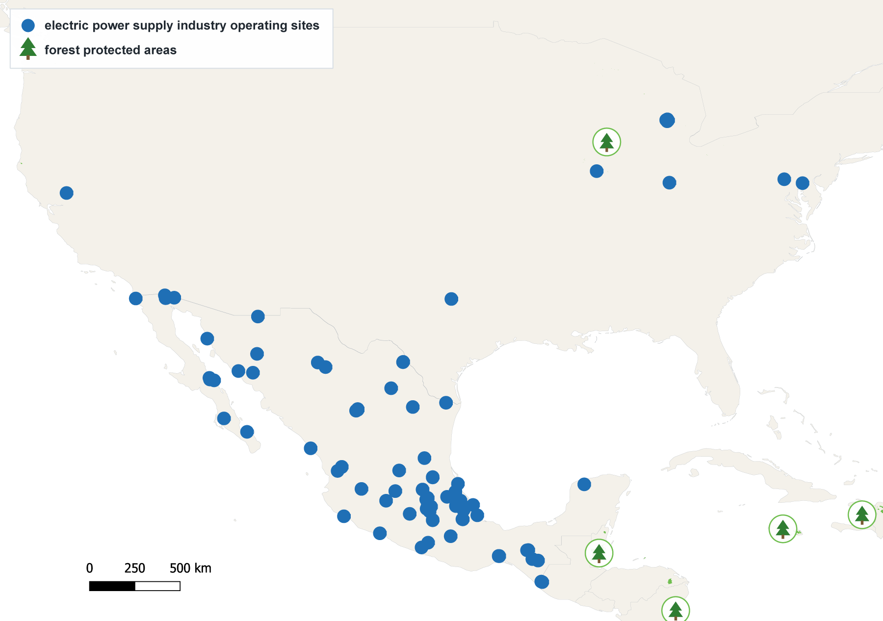 Map of KGI Life's overseas investee operating sites in North America and forest protection areas